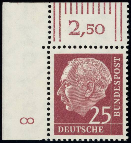 BRD 1954, Heuss I, 186 x W DZ BRD 1954, Heuss I, 186 x W DZ