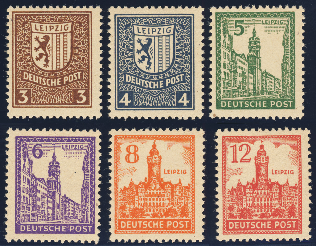 SBZ MiNr. 156-161 y gelbliches Papier SBZ MiNr. 156-161 y gelbliches Papier