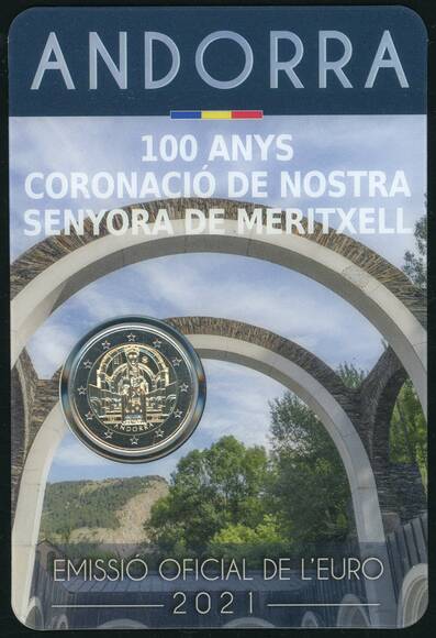 ANDORRA 2021 Coincard 2 Euro Madonna von Meritxell ANDORRA 2021 Coincard 2 Euro Madonna von Meritxell
