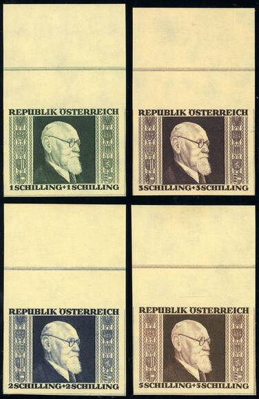 ÖSTERREICH 1946, MiNr. 772-775 B Oberrand