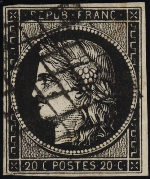 Frankreich 1849 MiNr. 3 y