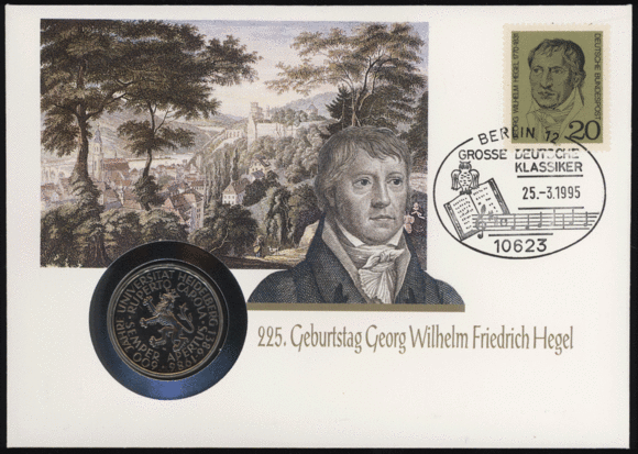 BRD 1986/1995 Numisbrief '225. Geburtstag Georg Wilhelm Friedrich Hegel' BRD 1986/1995 Numisbrief '225. Geburtstag Georg Wilhelm Friedrich Hegel'