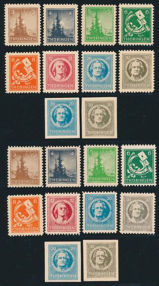 SBZ, MiNr. 92-99 X und Y, 20 Werte komplett