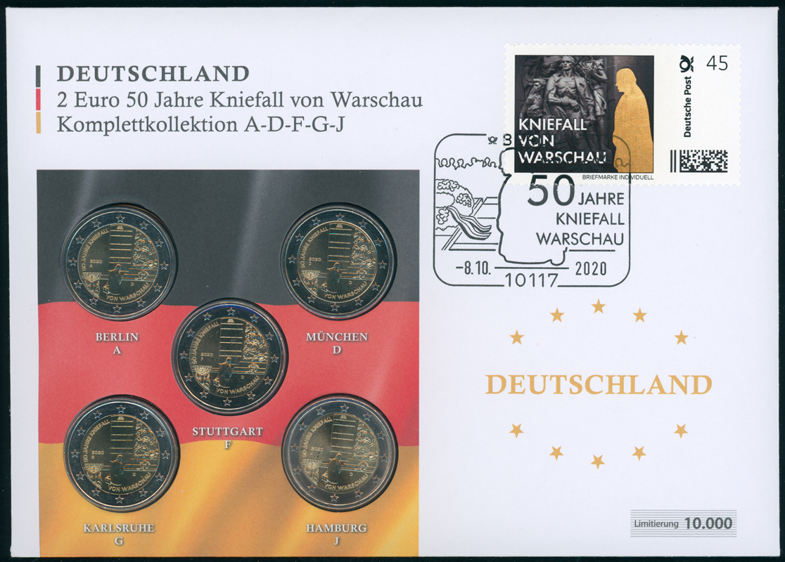 BRD 2020 Numisbrief Kniefall von Warschau