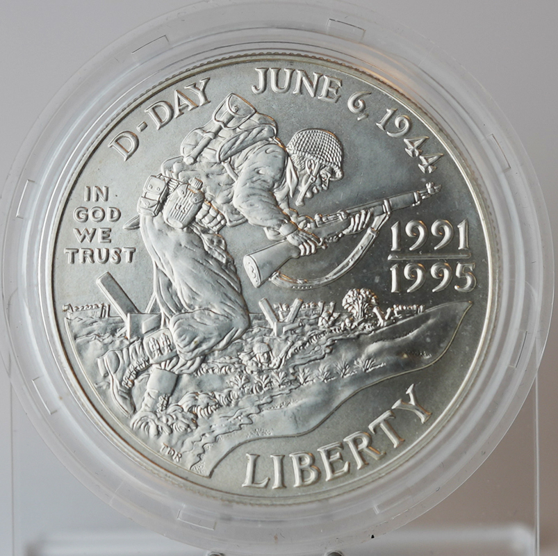 USA 1 Dollar Silber 1993 D 50. Jahrestag des II. Weltkriegs D-Day