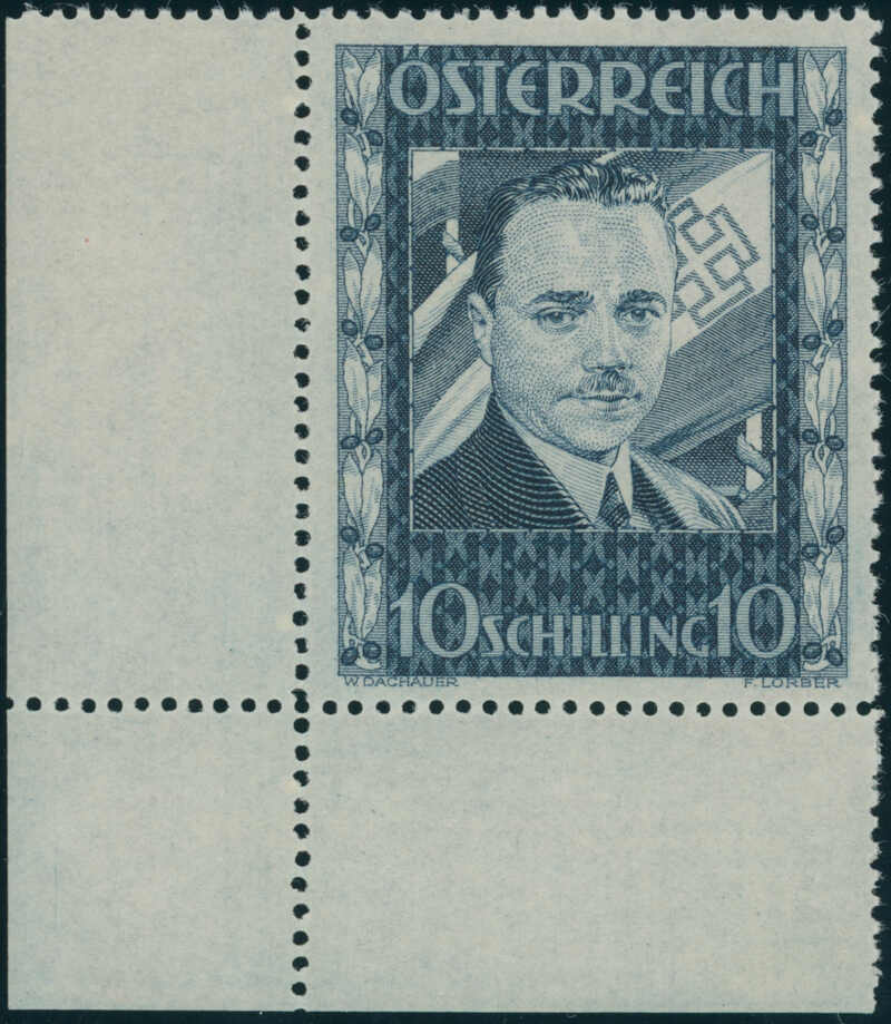 ÖSTERREICH 1936 MiNr. 588 Dollfuß Bogenecke unten links