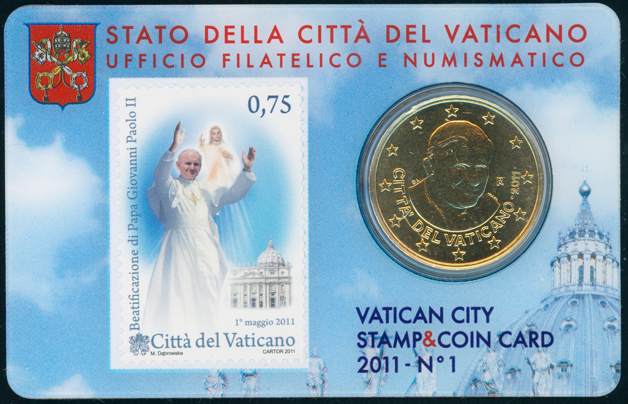 VATIKAN 2011 Coincard No. 1 mit 50 Cent