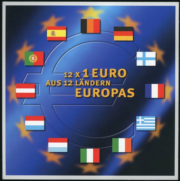 EUROPÄISCHE WÄHRUNGSUNION 12 x 1 Euro aus Ländern Europas 1999-2002