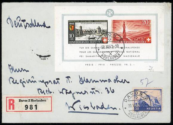 SCHWEIZ 1942 Block 7