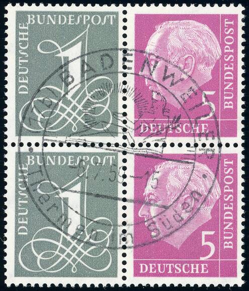 BRD 1958, Heuss und Ziffer, W 17 X BRD 1958, Heuss und Ziffer, W 17 X