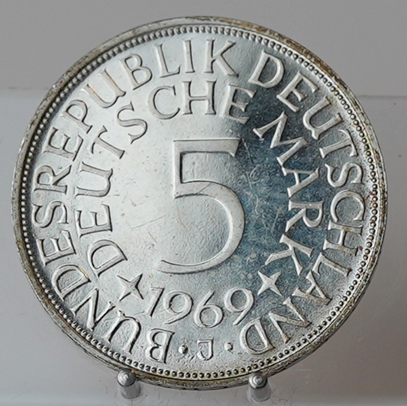 BRD 5 DM Silberadler 1969 J PP