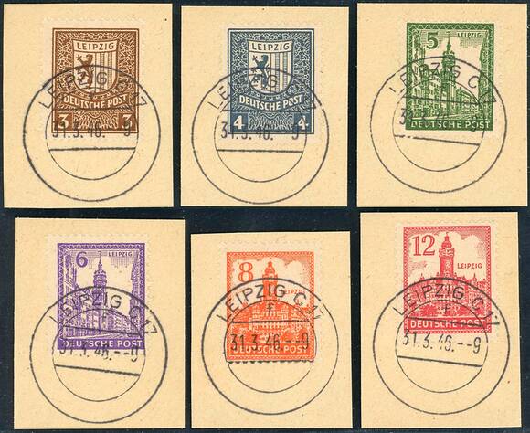 SBZ MiNr. 156-161 x graues Papier SBZ MiNr. 156-161 x graues Papier