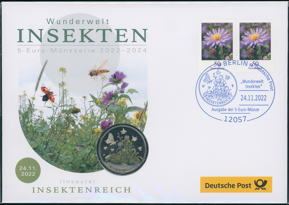BRD 2022/2022 Numisbrief Wunderwelt Insekten Insektenreich