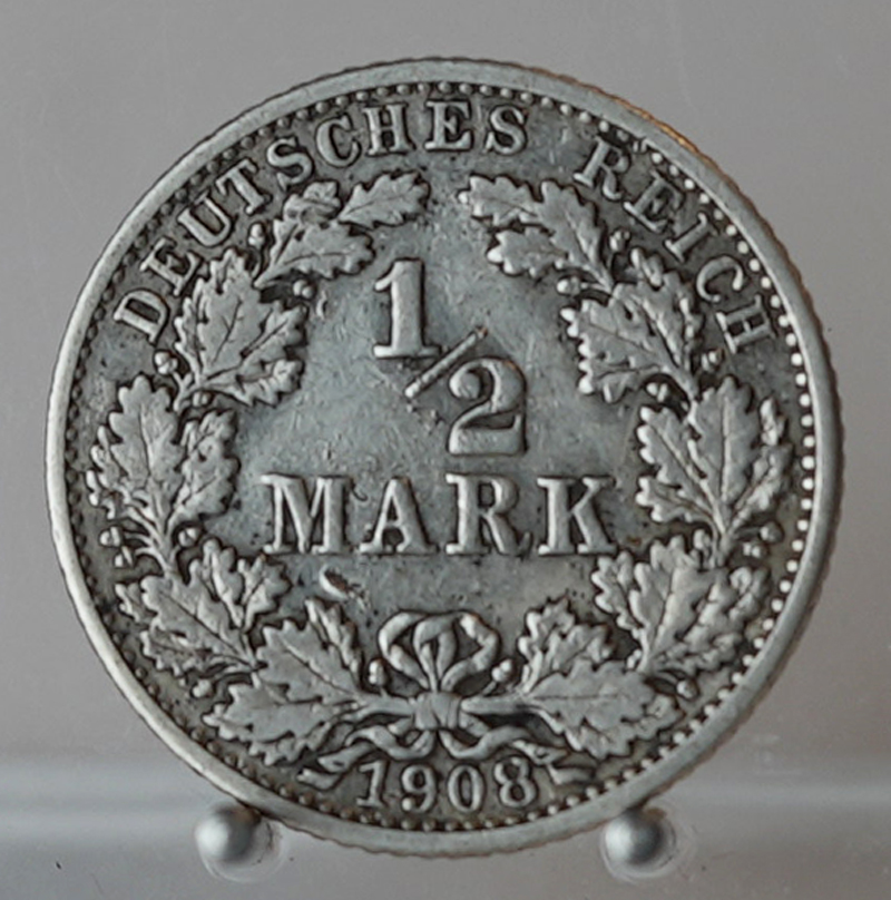 KAISERREICH 1/2 Mark 1908 G Jaeger 16