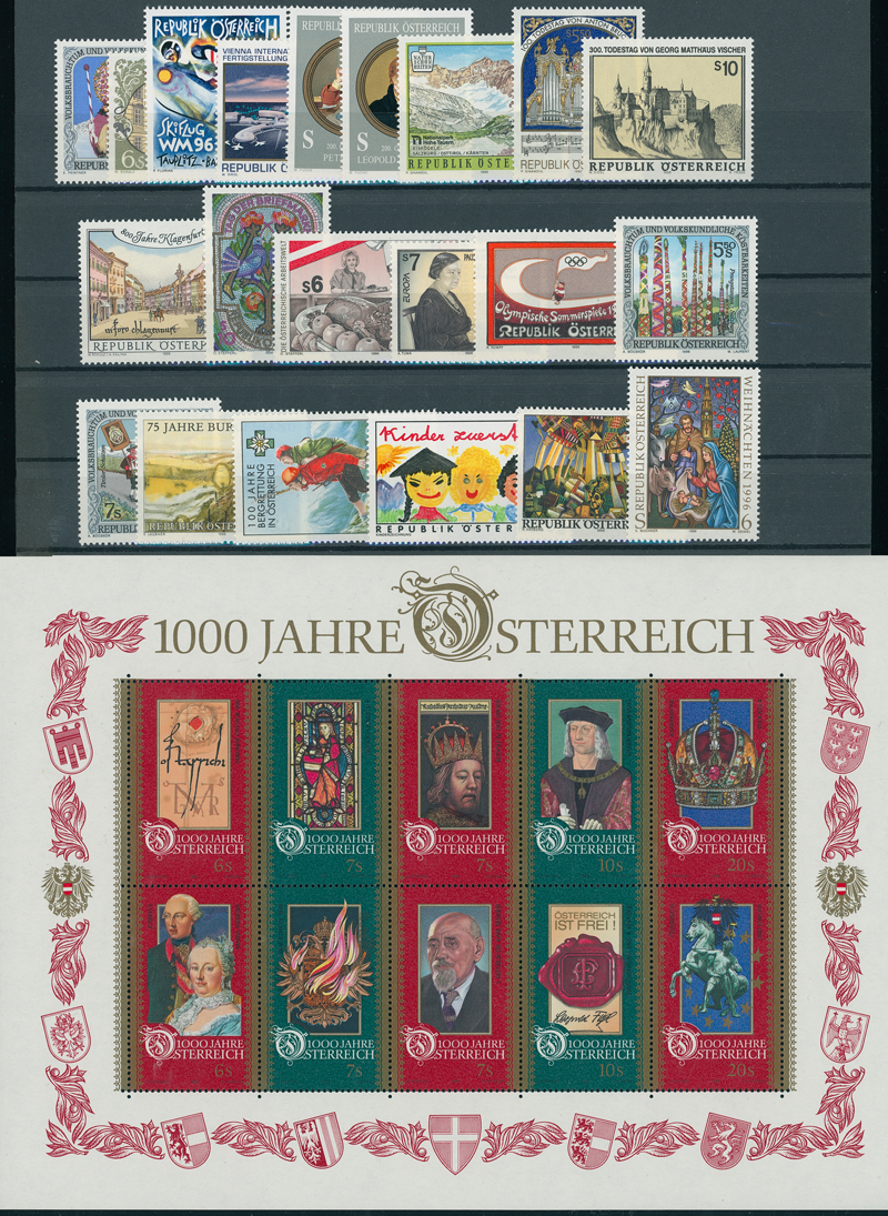 Österreich 1996 Jahrgang komplett
