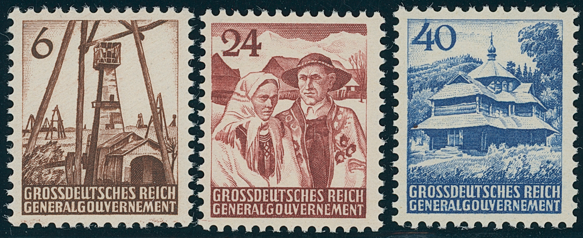 Generalgouvernement 1944 MiNr. I-III  