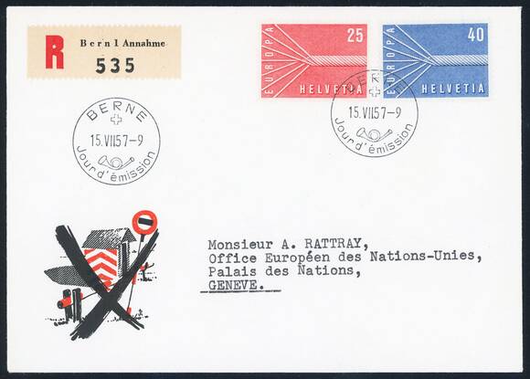 SCHWEIZ 1957 MiNr. 646-647 FDC