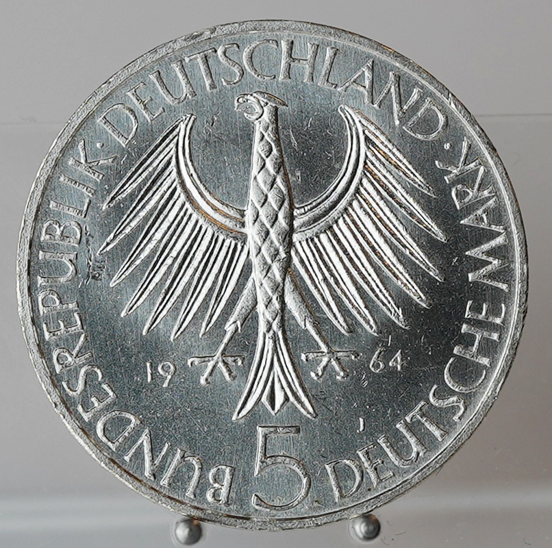 BRD 5 DM Fichte 1964 J Jaeger 393