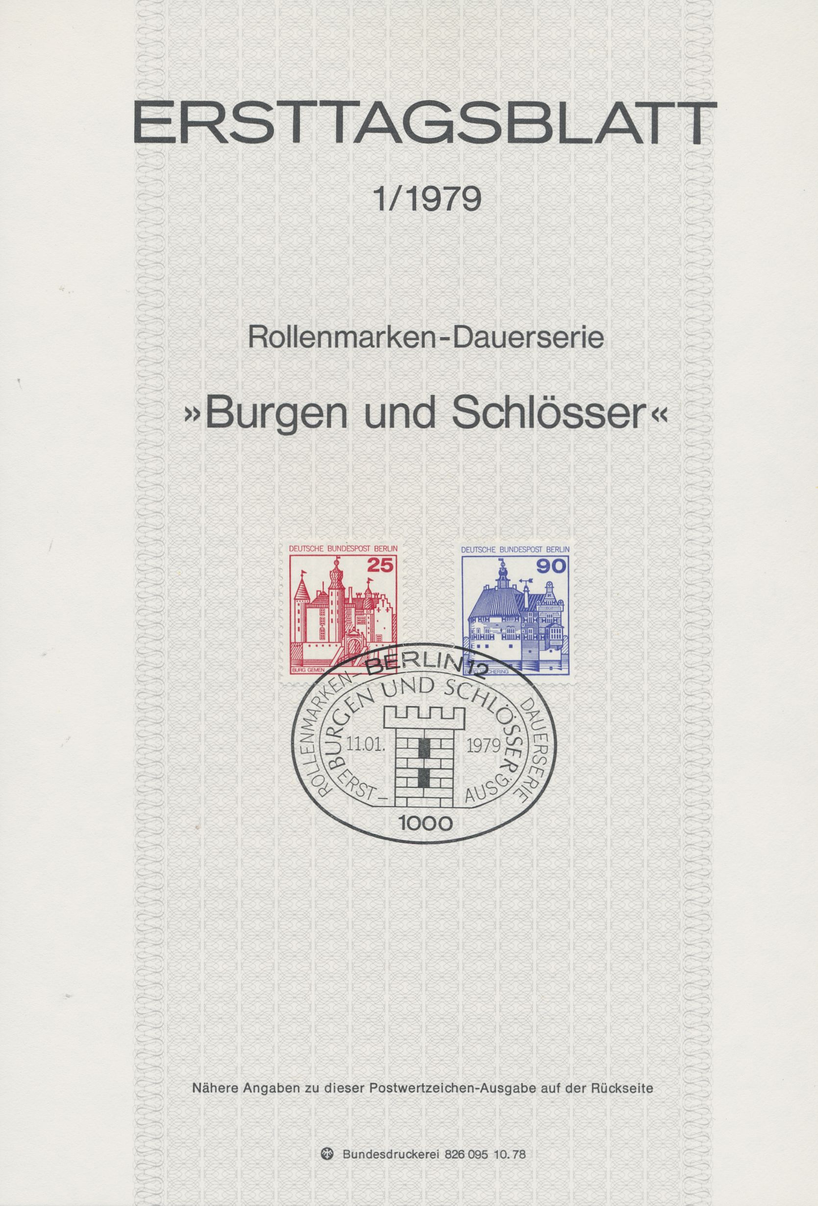 Berlin Ersttagsblätter Jahrgang 1979