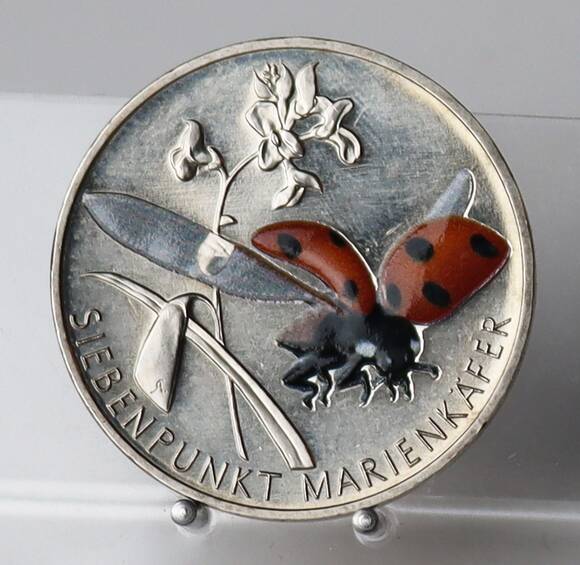 BRD 5 Euro 2023 A Wunderwelt Insekten Siebenpunkt Marienkäfer