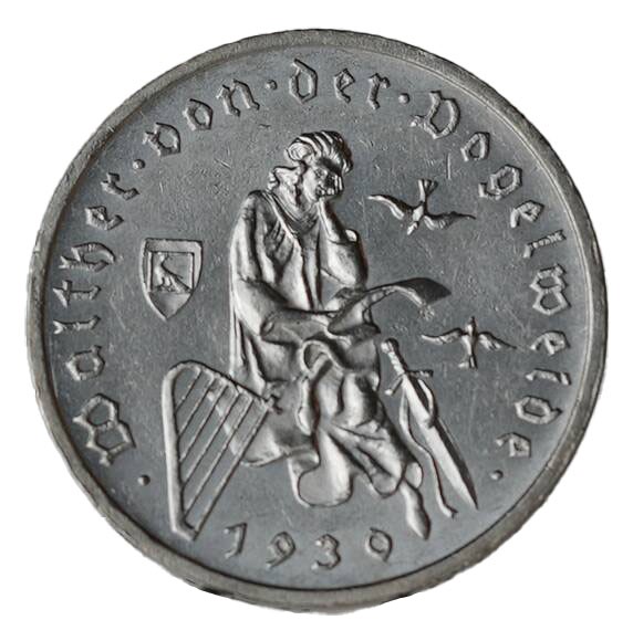 WEIMAR 3 Reichsmark 1930 A, Walther von der Vogelweide, Jaeger 344