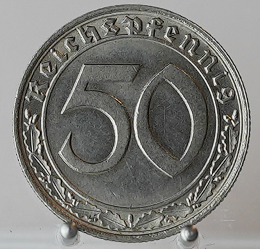 DRITTES REICH 50 Reichspfennig 1939 J, Jaeger 365
