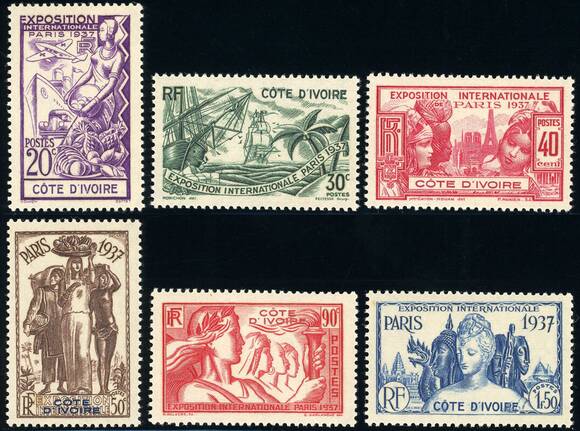 ELFENBEINKÜSTE 1937 MiNr. 153-158