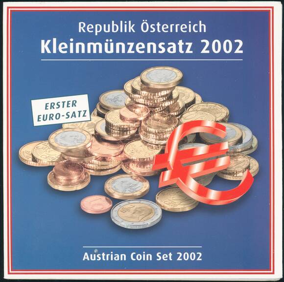 ÖSTERREICH offizieller Euro-Kursmünzensatz 2002