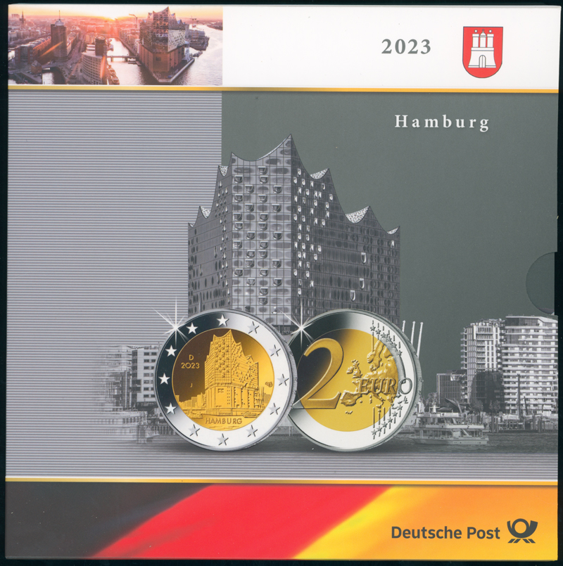 BRD 2023 Serie Bundesländer II 2 Euro Hamburg - Elbphilharmonie