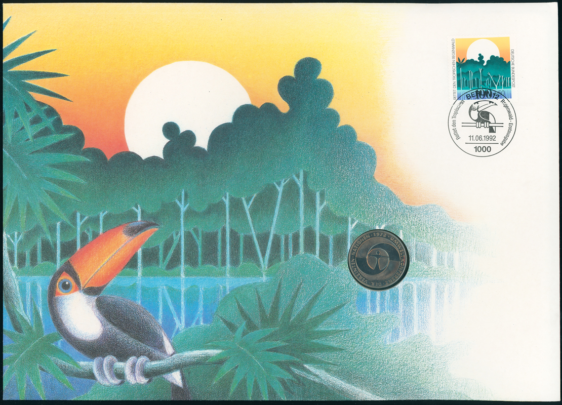 BRD 1982/1992 großer Numisbrief Tropischer Regenwald BRD 1982/1992 großer Numisbrief Tropischer Regenwald