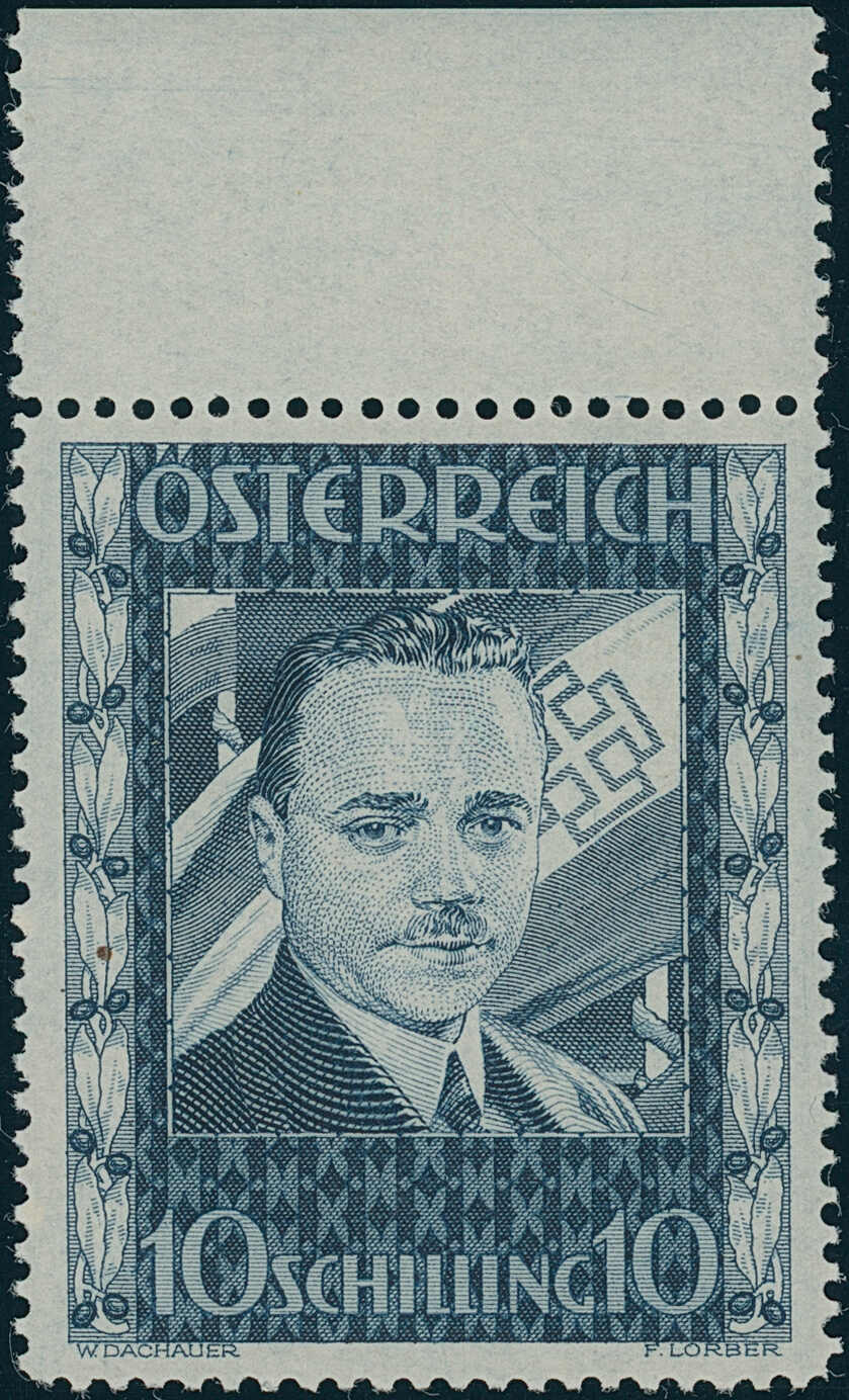 ÖSTERREICH 1936 MiNr. 588 Dollfuß Oberrand ÖSTERREICH 1936 MiNr. 588 Dollfuß Oberrand