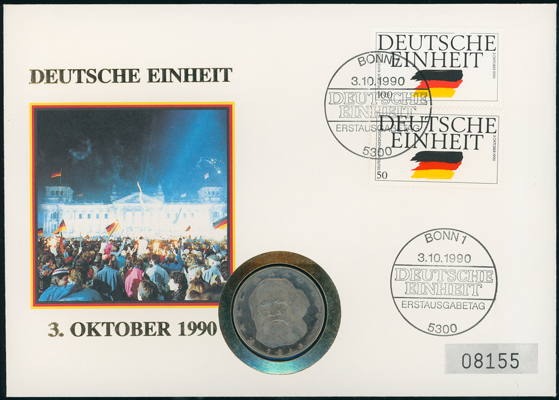 BRD 1983/1990 Numisbrief Deutsche Einheit 3. Oktober 1990