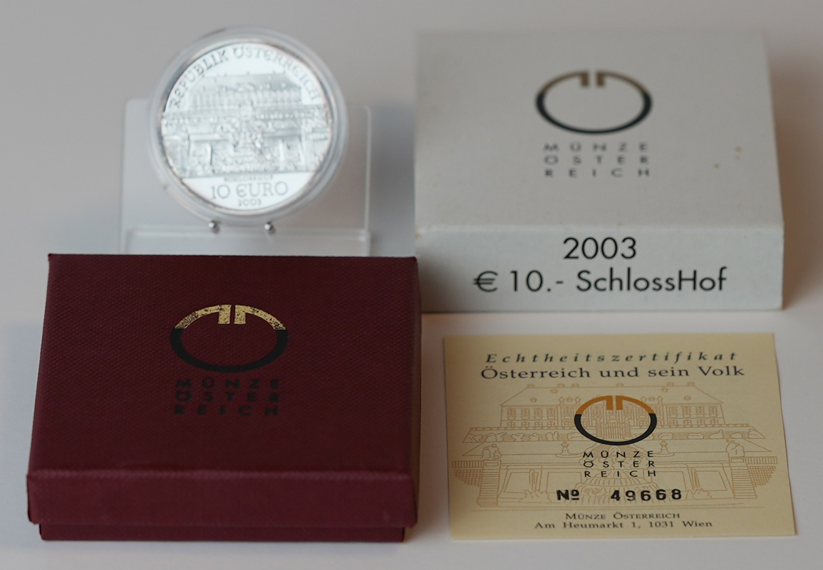 ÖSTERREICH 2003 10 Euro Schloss Hof PP
