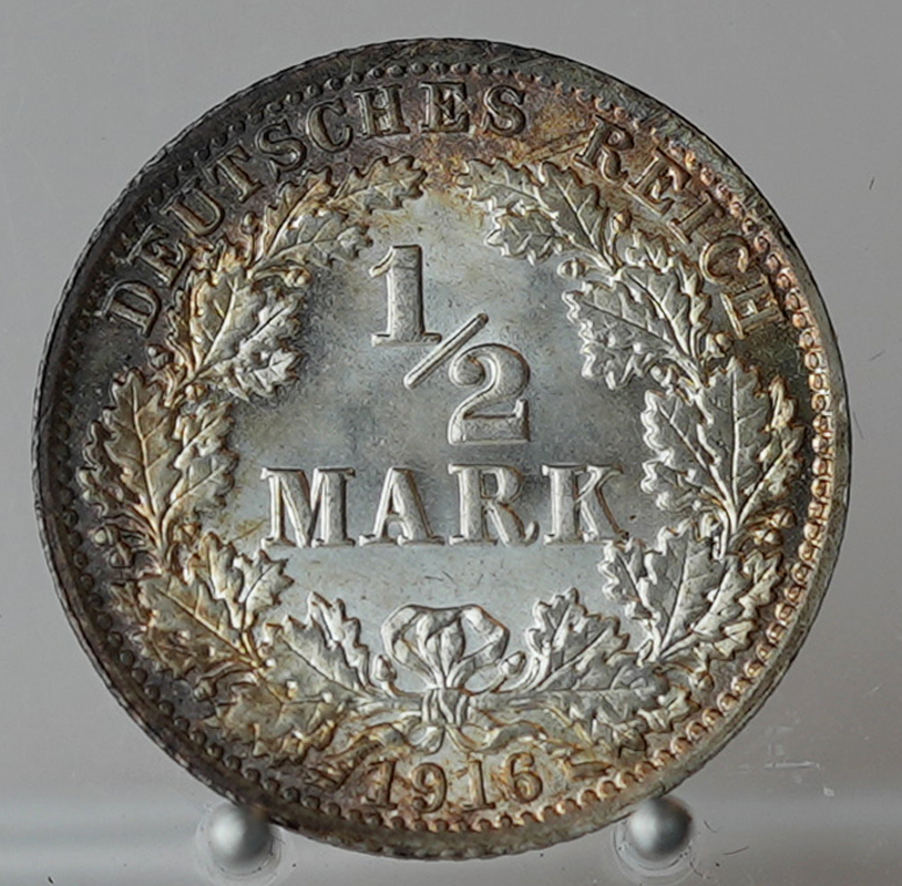 KAISERREICH 1/2 Mark 1916 A Jaeger 16