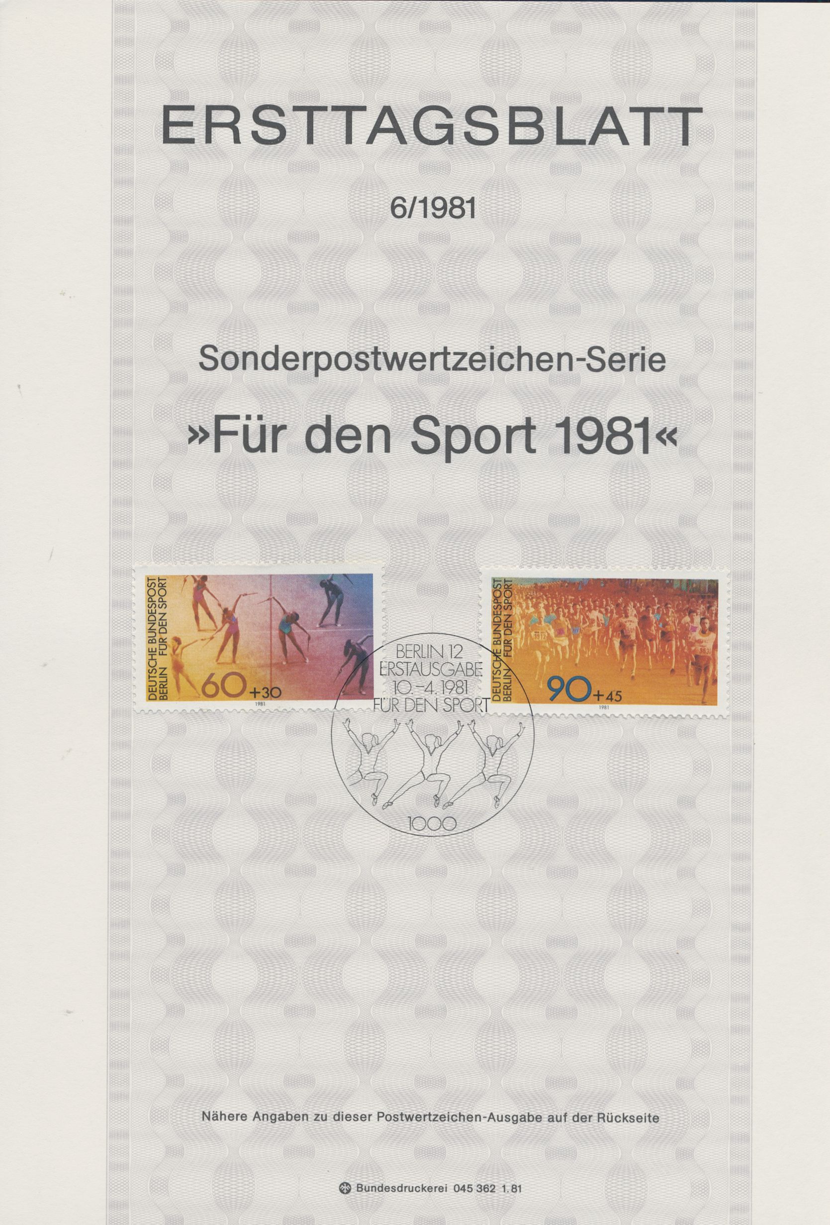 Berlin Ersttagsblätter Jahrgang 1981