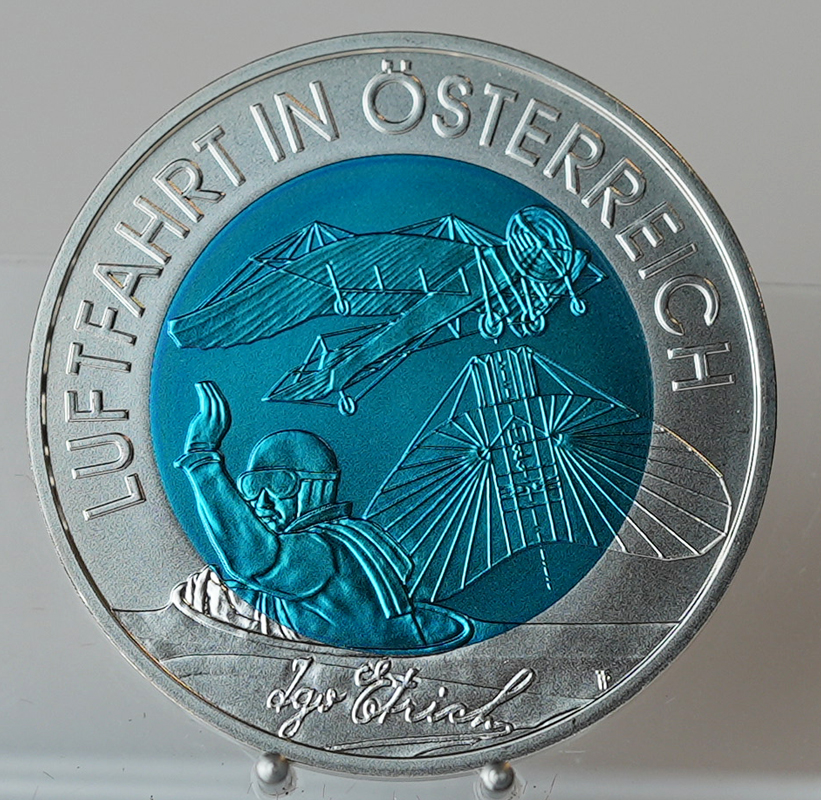 ÖSTERREICH 25 Euro 2007 Silber/Niob Österreichische Luftfahrt