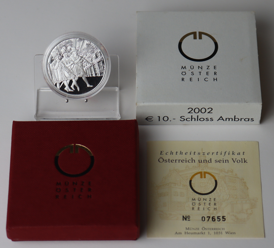 ÖSTERREICH 2002 10 Euro Schloss Ambras PP