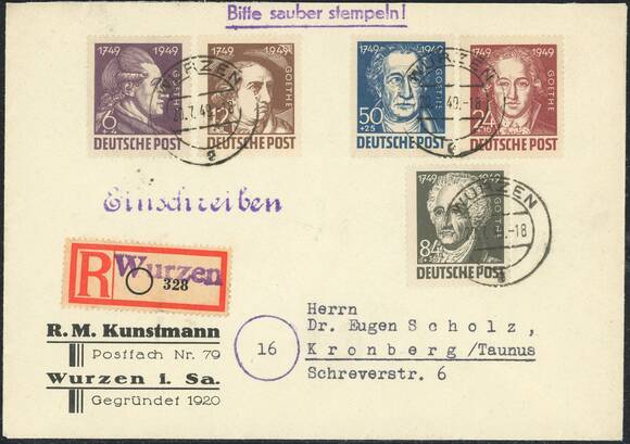 SBZ 1949 MiNr. 234-238 FDC