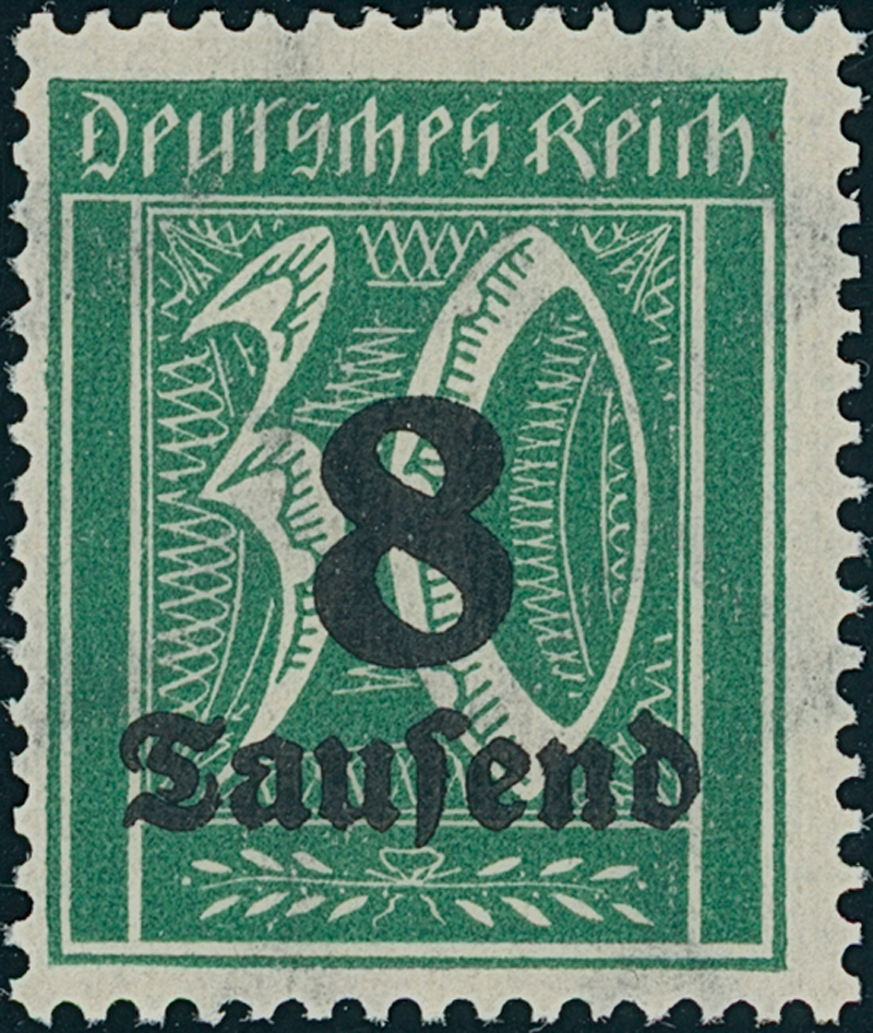 DR 1923 MiNr. 278 Y Wasserzeichen Waffeln