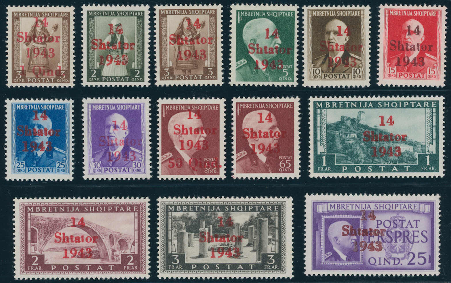 ALBANIEN 1943 MiNr. 1-14