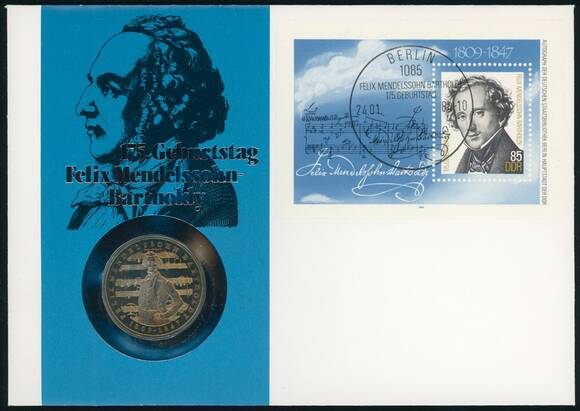 BRD-DDR 1984/1984 Numisbrief 175. Geb. von Felix Mendelssohn-Bartholdy