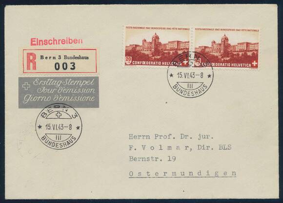 SCHWEIZ 1943 MiNr. 420-421 FDC