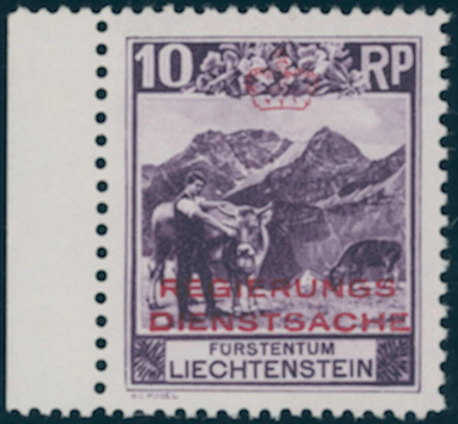 LIECHTENSTEIN 1932 Dienst MiNr. D 2 C seltene Zähnung