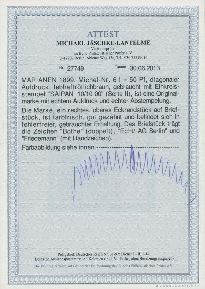 MARIANEN 1899 MiNr. 6 I Stempelsorte II