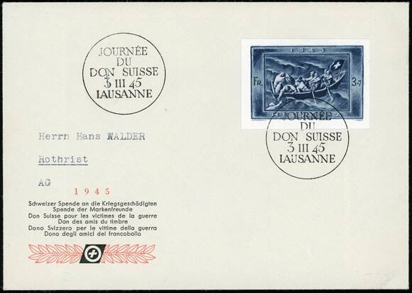 SCHWEIZ 1945 Marke aus Block 11 MiNr. 445