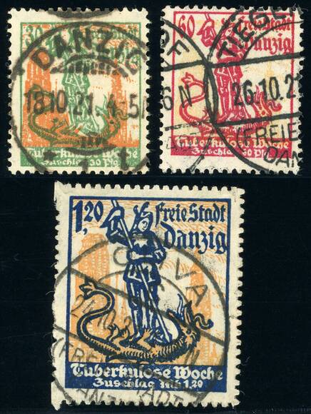 DANZIG 1921 MiNr. 90-92 DANZIG 1921 MiNr. 90-92