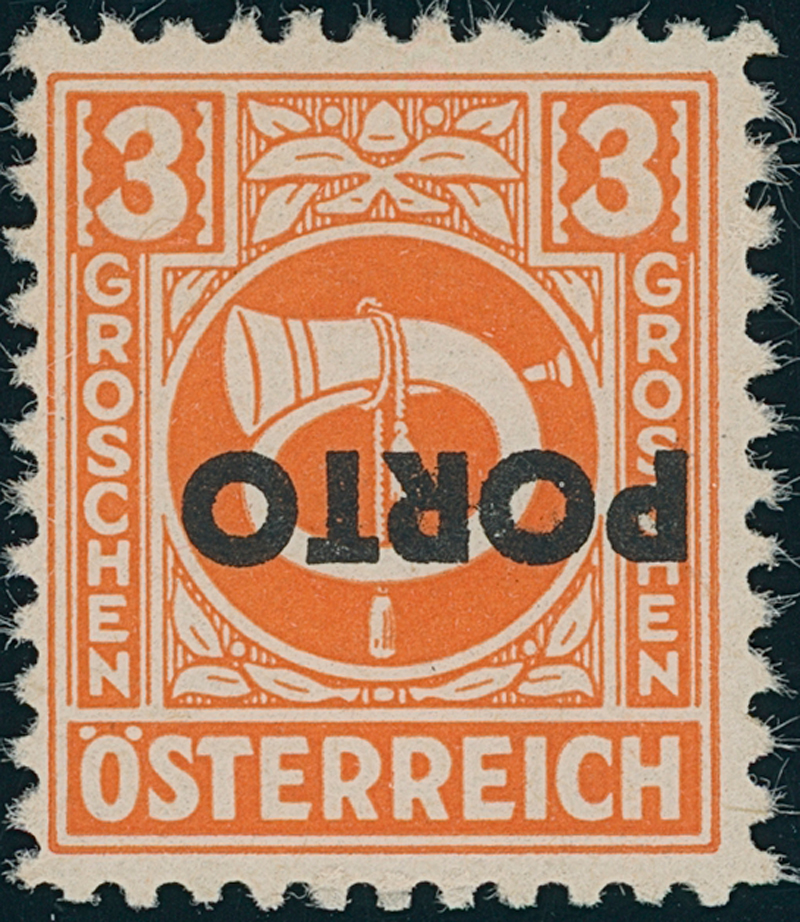 ÖSTERREICH 1946 MiNr. Porto 189 K kopfstehender Aufdruck