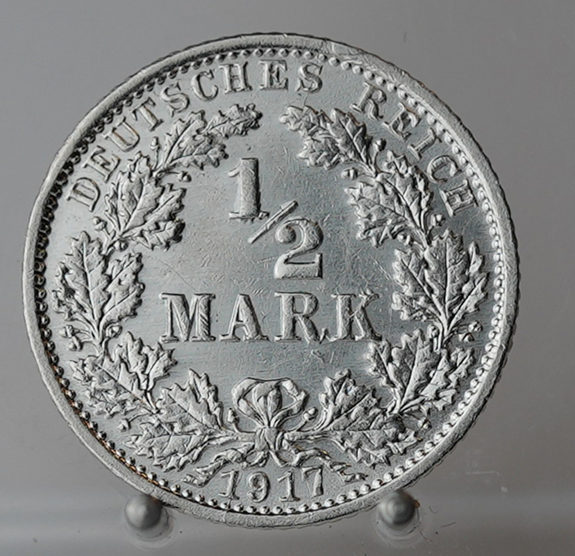 KAISERREICH 1/2 Mark 1917 G Jaeger 16