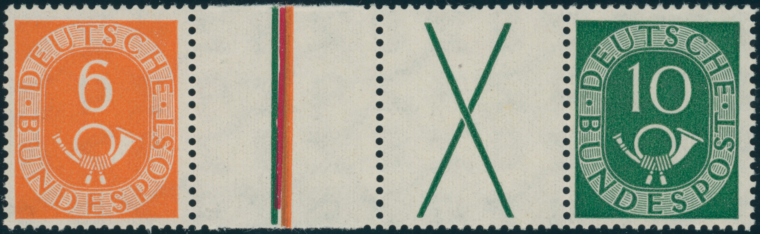 BRD 1951 Zusammendruck WZ 4