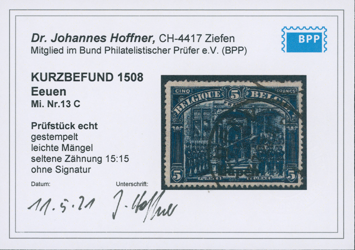 EUPEN 1920 MiNr. 13 C